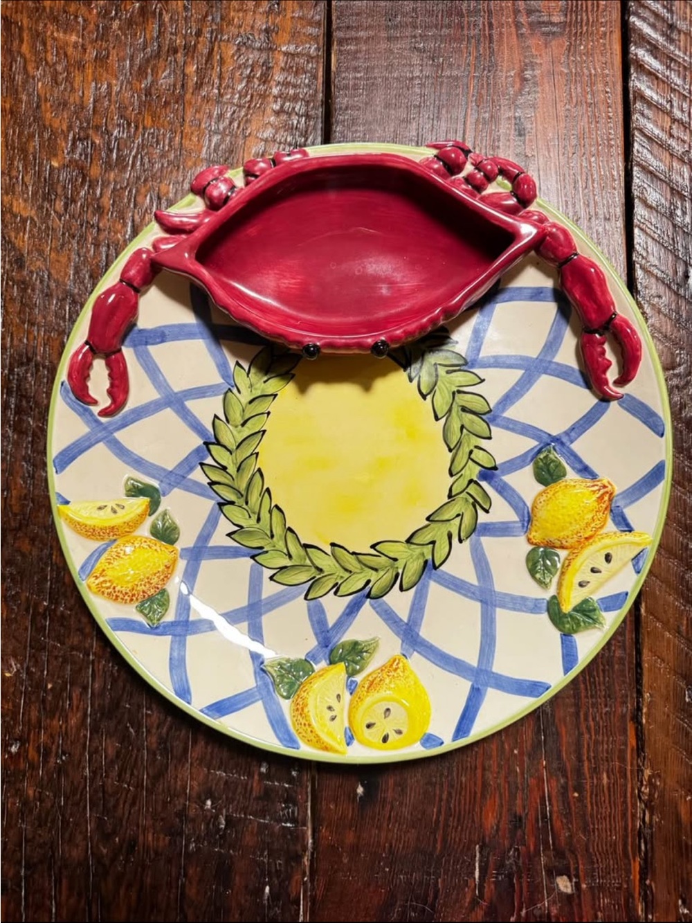 Beca crab / lemon platter / chip & dip tray